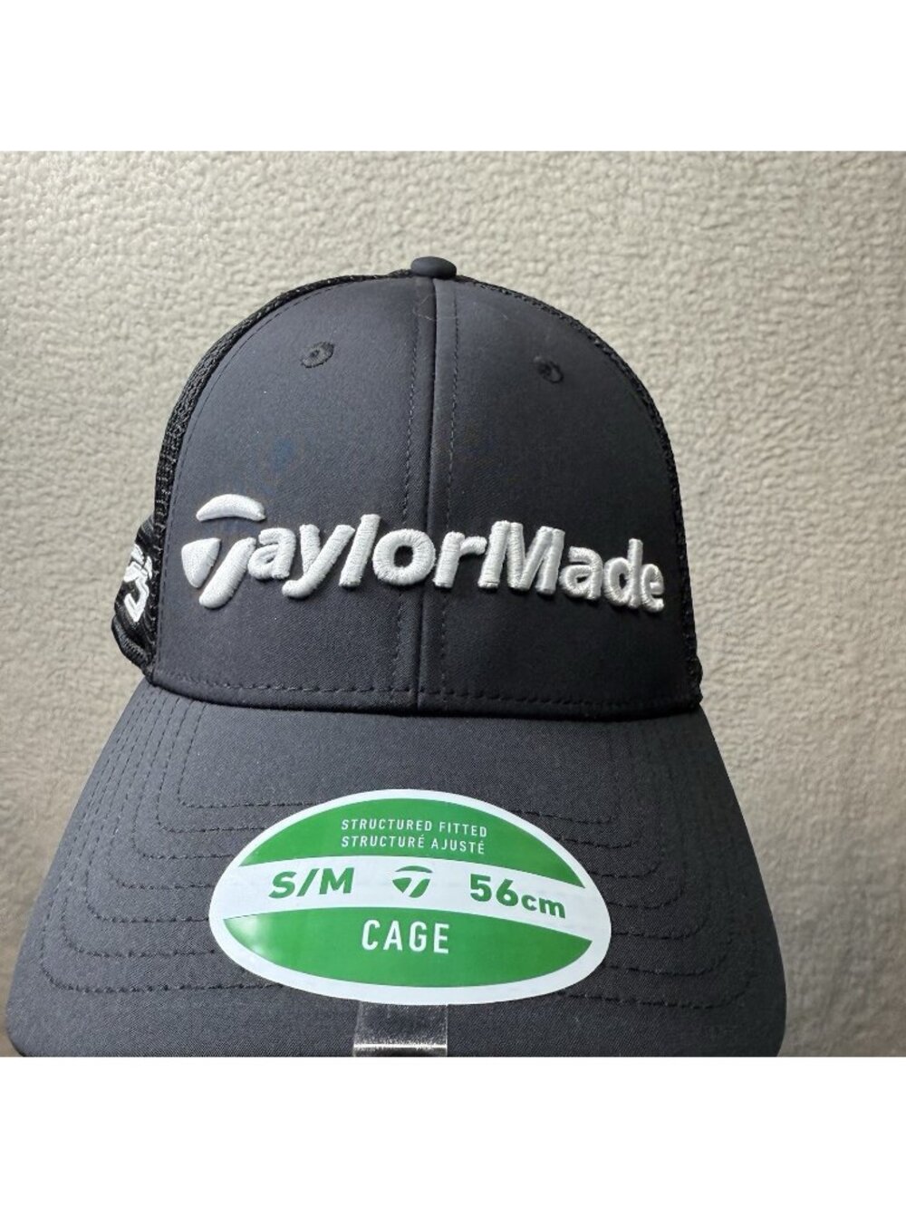 TaylorMade Mens Tour Preferred Cage Hat Qi35 Fitted Golf Cap Black S/M Stretch